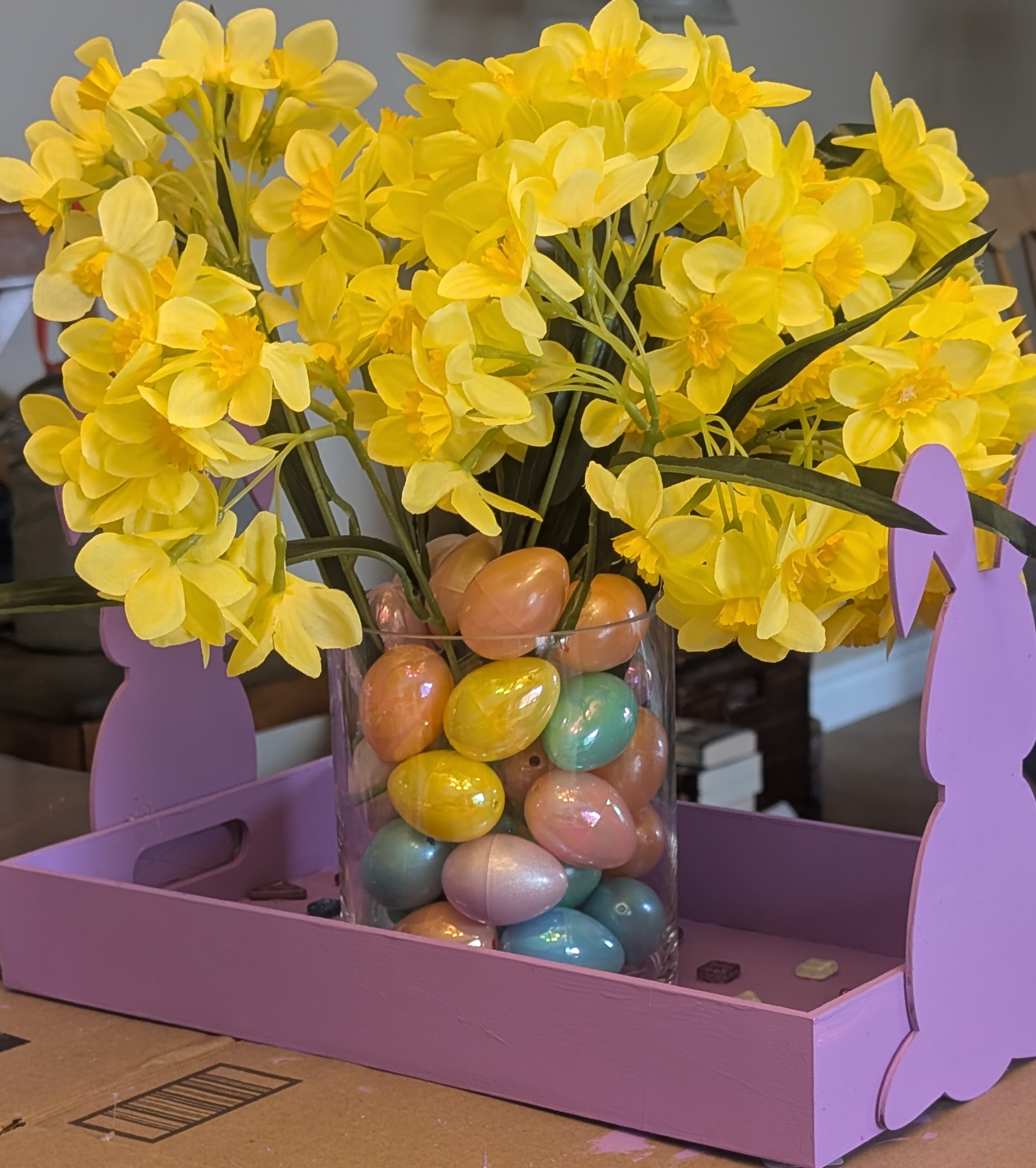 Once everything is glued together, your Easter centerpiece is ready to display!
